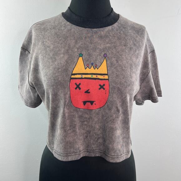 By Dwight O'neal J. Gray Tupac Reverse Red Crop Top Crew Neck Tee Size Large L - Picture 4 of 11